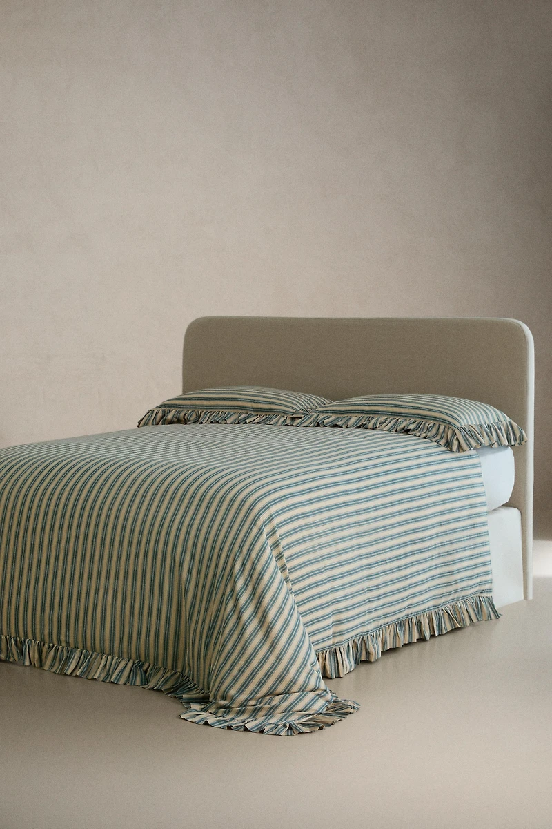 HOUSSE DE COUETTE RAYURES VOLANT | KATHARINE POLE