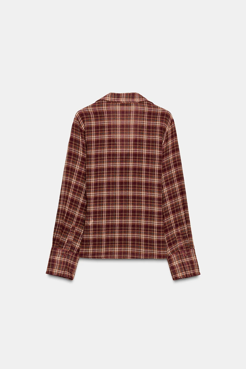 PLAID WRAP SHIRT