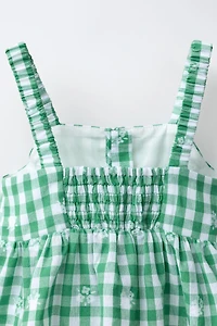 EMBROIDERED GINGHAM TOP