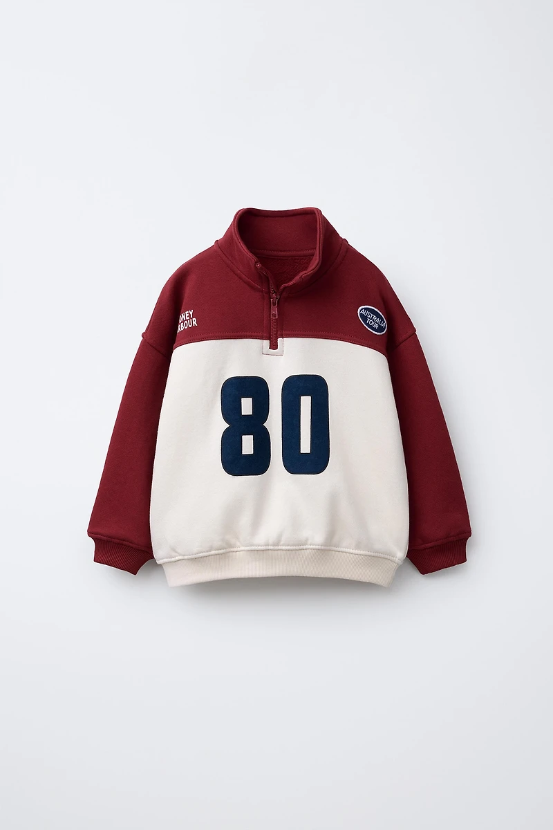 NUMBER ZIP SWEATSHIRT