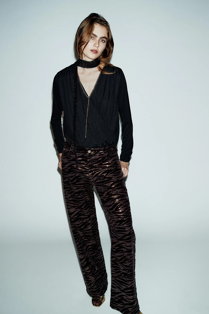 DRAPED CHAIN BODYSUIT