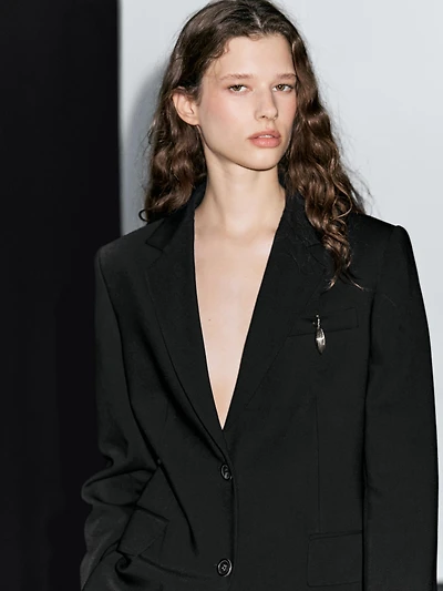 Blazer en crêpe deux boutons
