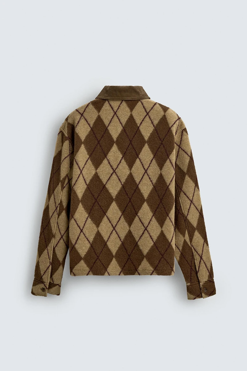 JACQUARD DIAMOND TEXTURE POLO SHIRT