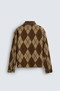 JACQUARD DIAMOND TEXTURE POLO SHIRT