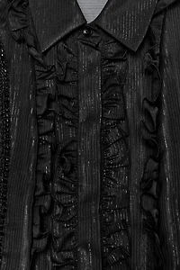 SEMI-SHEER RUFFLED BEADED SHIRT