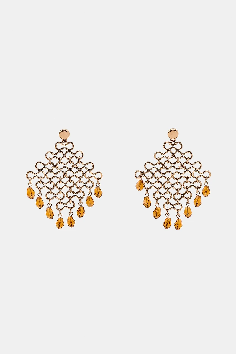 METAL AND BEADED EARRINGS