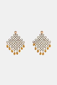 METAL AND BEADED EARRINGS