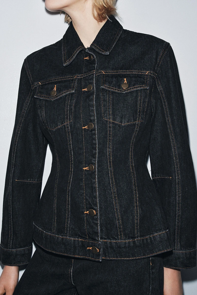 ZW COLLECTION FITTED DENIM JACKET
