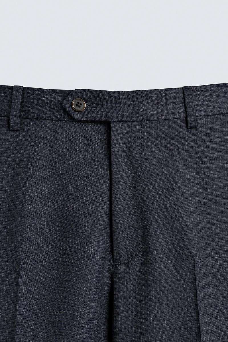 PANTALON REGULAR FIT COSTUME STRUCTURÉ 100% LAINE