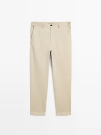 Slim fit trousers with elastic side detail
