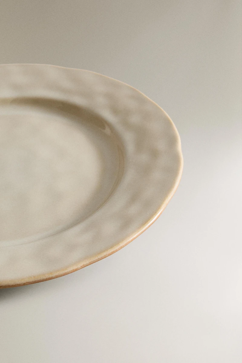 ASSIETTE PLATE GRÈS BORD IRRÉGULIER