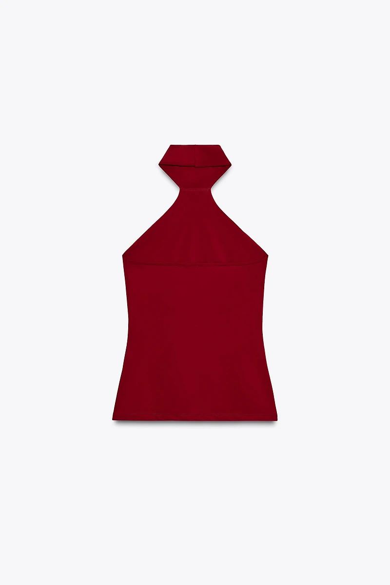 POLYAMIDE HALTER TOP