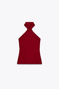 POLYAMIDE HALTER TOP