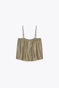 FLOWY STRAPPY BUTTON-UP TOP