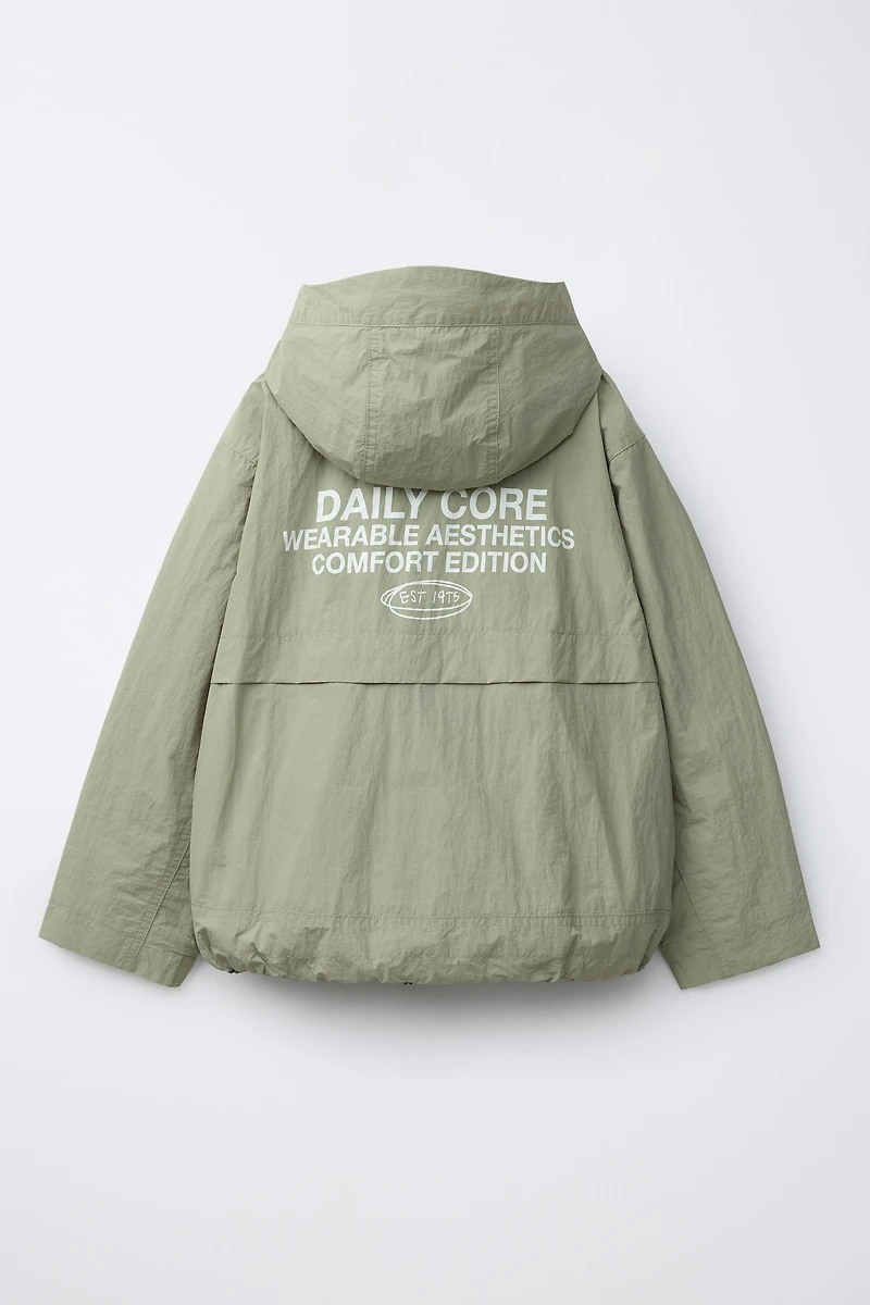 HOODED WATER REPELLENT RAINCOAT