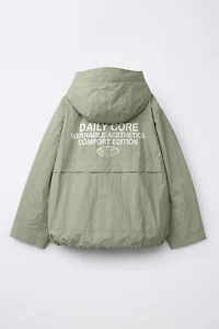 HOODED WATER REPELLENT RAINCOAT