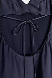 SATIN ASYMMETRIC LACE DRESS