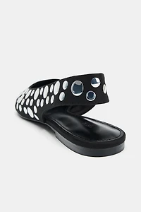 STUDDED SLINGBACK FLATS