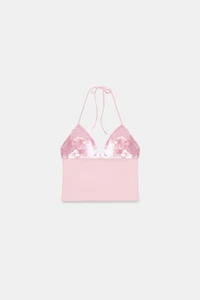 TOP HALTER PAILLETTES