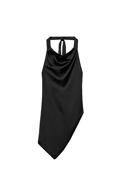 ASYMMETRIC DRAPED HALTER TOP