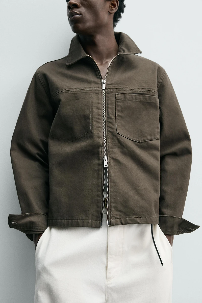REGULAR FIT ZIP-UP OVERSHIRT