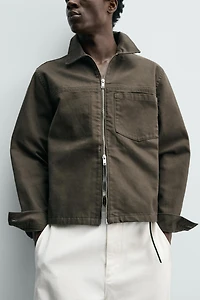 REGULAR FIT ZIP-UP OVERSHIRT