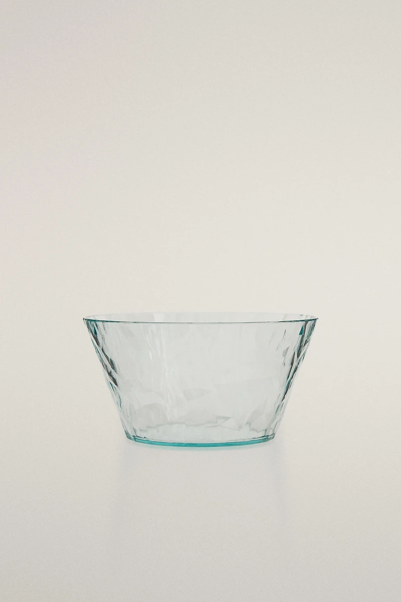 ACRYLIC BOWL WITH RAISED DIAMOND DESIGN