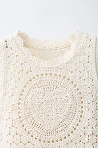 TOP EN CROCHET CŒUR