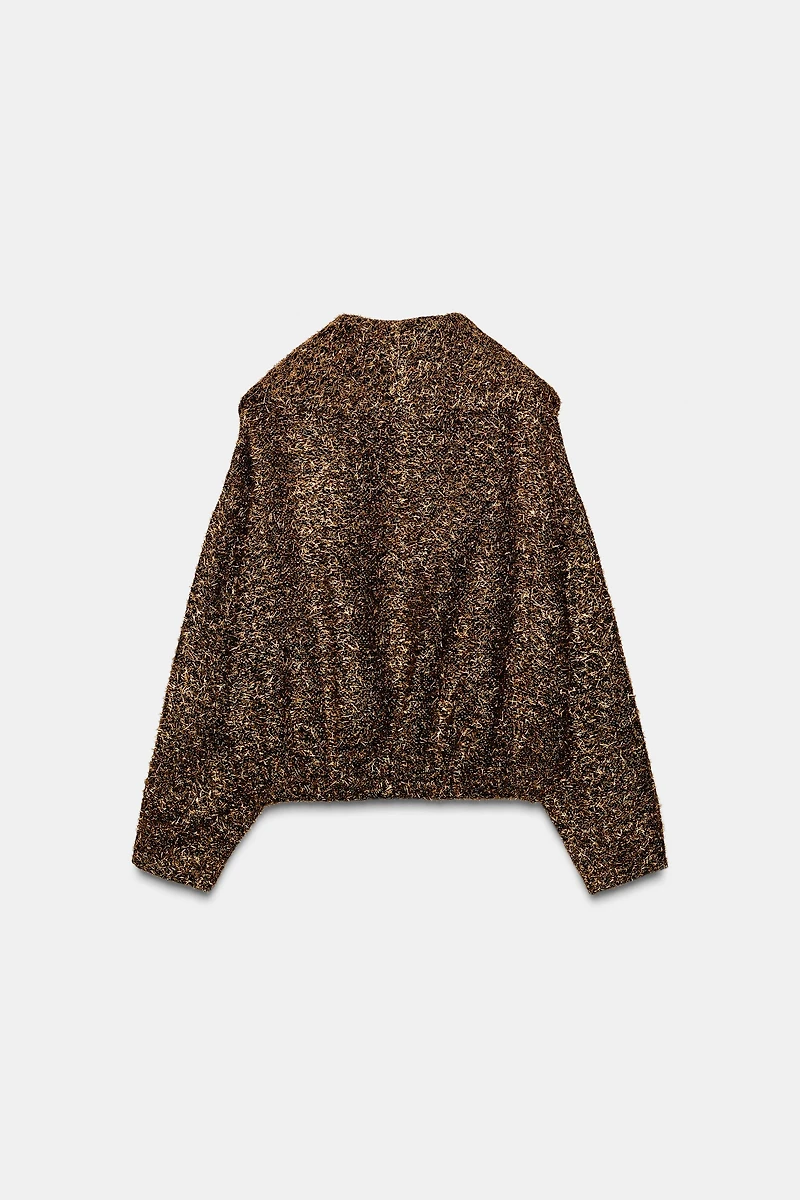 METALLIC THREAD BOMBER JACKET