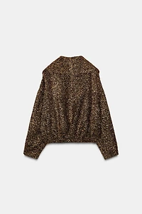 METALLIC THREAD BOMBER JACKET