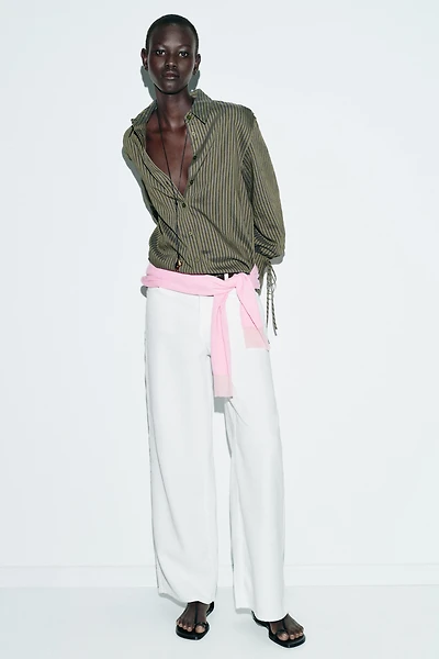 STRIPED SHIRT WITH BOWS