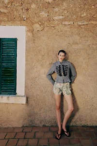 Z1975 PEPLUM JACKET WITH FROG BUTTONS