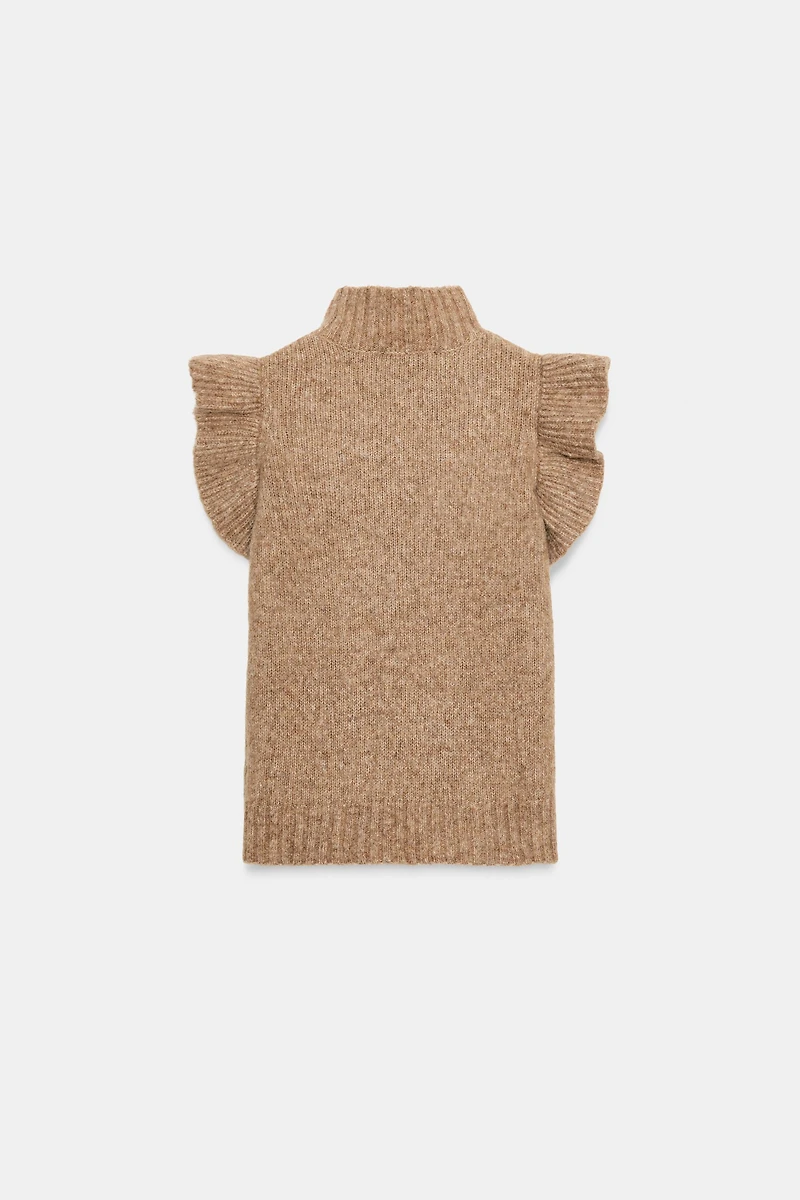 WOOL VEST WITH RUFFLES