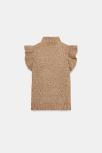 WOOL VEST WITH RUFFLES