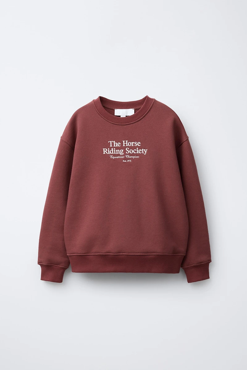 EMBROIDERED TEXT SWEATSHIRT