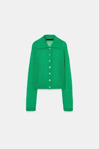 POLO COLLAR CARDIGAN