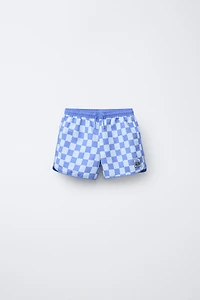 6-14 YEARS/CHECKERBOARD SWIM SHORTS