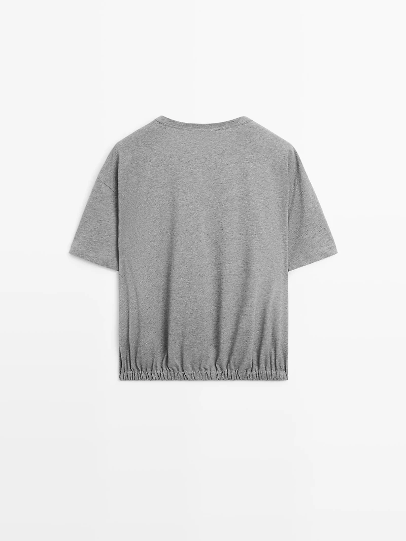 Short sleeve cotton balloon T-shirt