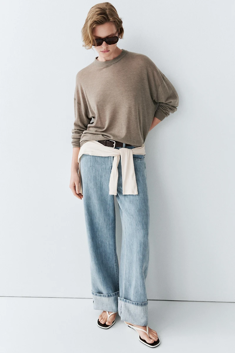 Oversize wool blend knit sweater