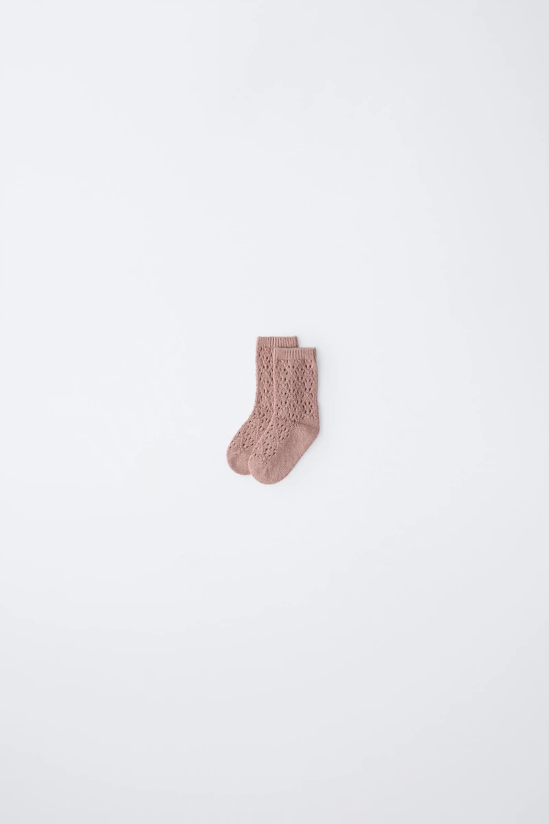 COTTON SILK KNIT SOCKS