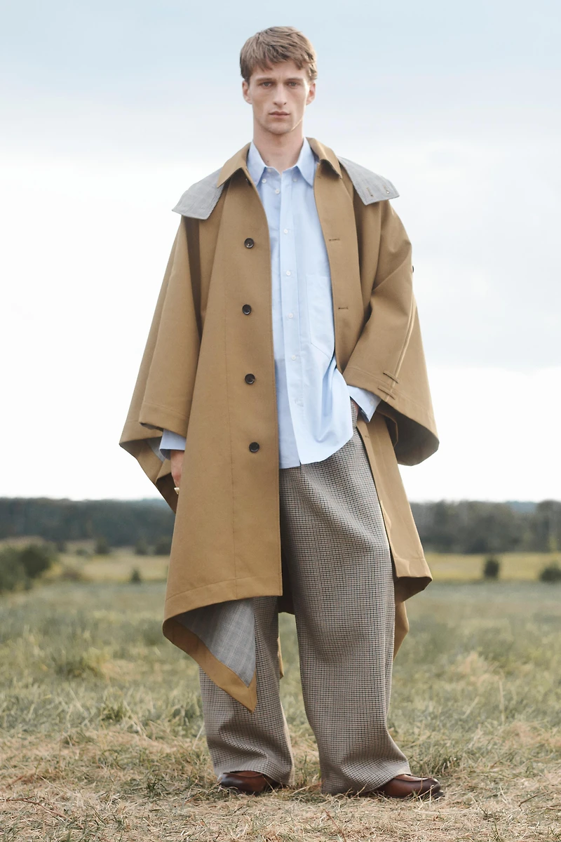 PONCHO DÉPERLANT À CONTRASTE ET CARREAUX ÉDITION LIMITÉE