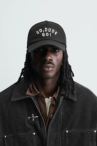 EMBROIDERED TEXT CAP