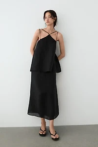 Robe fluide à bretelles 100 % lin