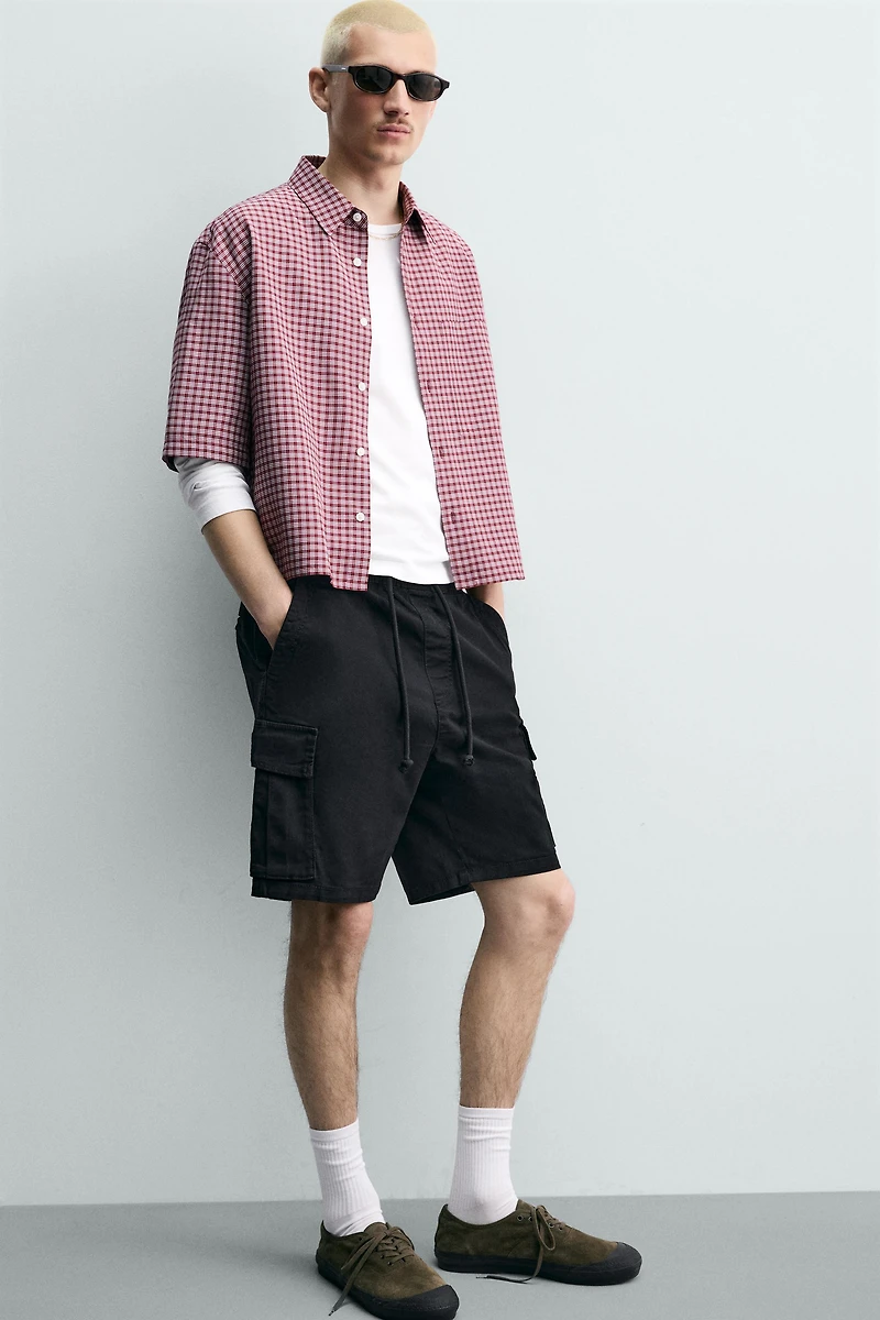 BERMUDA CARGO RELAXED FIT DÉLAVÉ