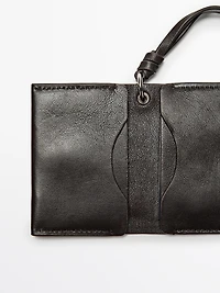 Porte-cartes charm en cuir nappa