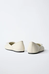 LEATHER BOW BALLET FLATS