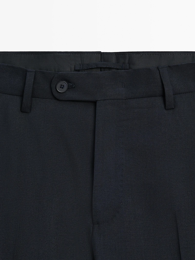 Wool blend suit trousers