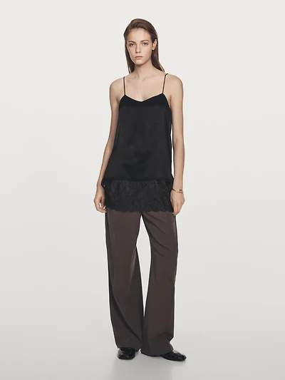 Camisole top with lace detail