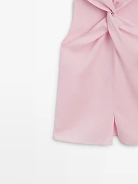 100% linen crossover top