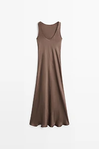 Long flowing satin dress